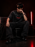 SAVAGE DEATH MOCKERY ACID WASH T-SHIRT