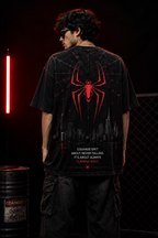 Spiderman : Being More Acid Wash Oversized Tee