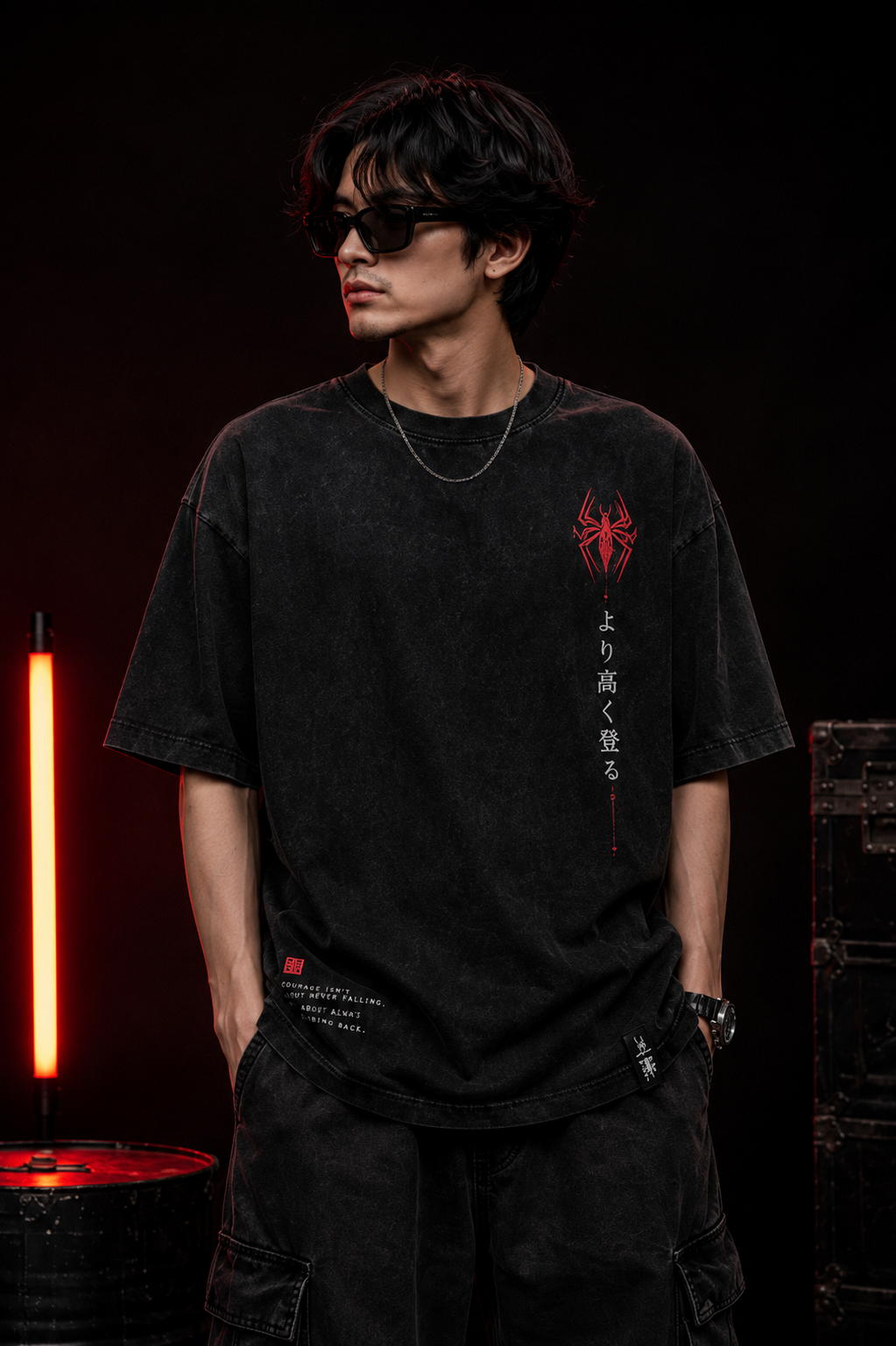 Spiderman :  Eclipse Edition Acid Wash Oversized Tee