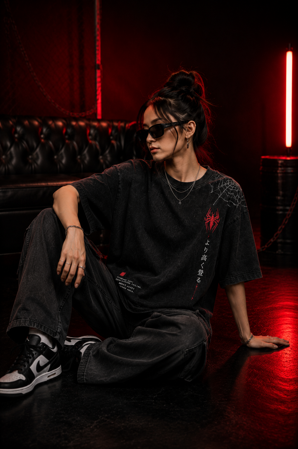 Spiderman :  Eclipse Edition Acid Wash Oversized Tee