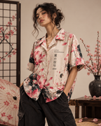 Lotus Transmission women's printed casual shirt with Indian mythology design by ZERO CODE - view 6