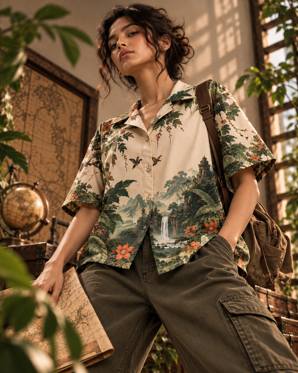 Forest Quest 2.0 women's printed casual shirt with Indian mythology design by ZERO CODE - view 3