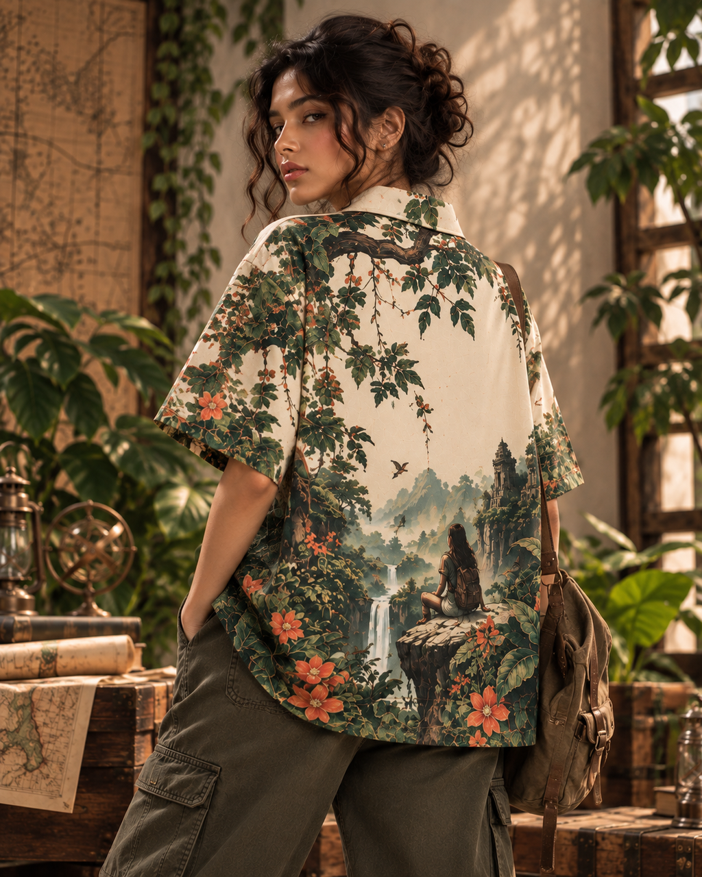 Forest Quest 2.0 women's printed casual shirt with Indian mythology design by ZERO CODE - view 5