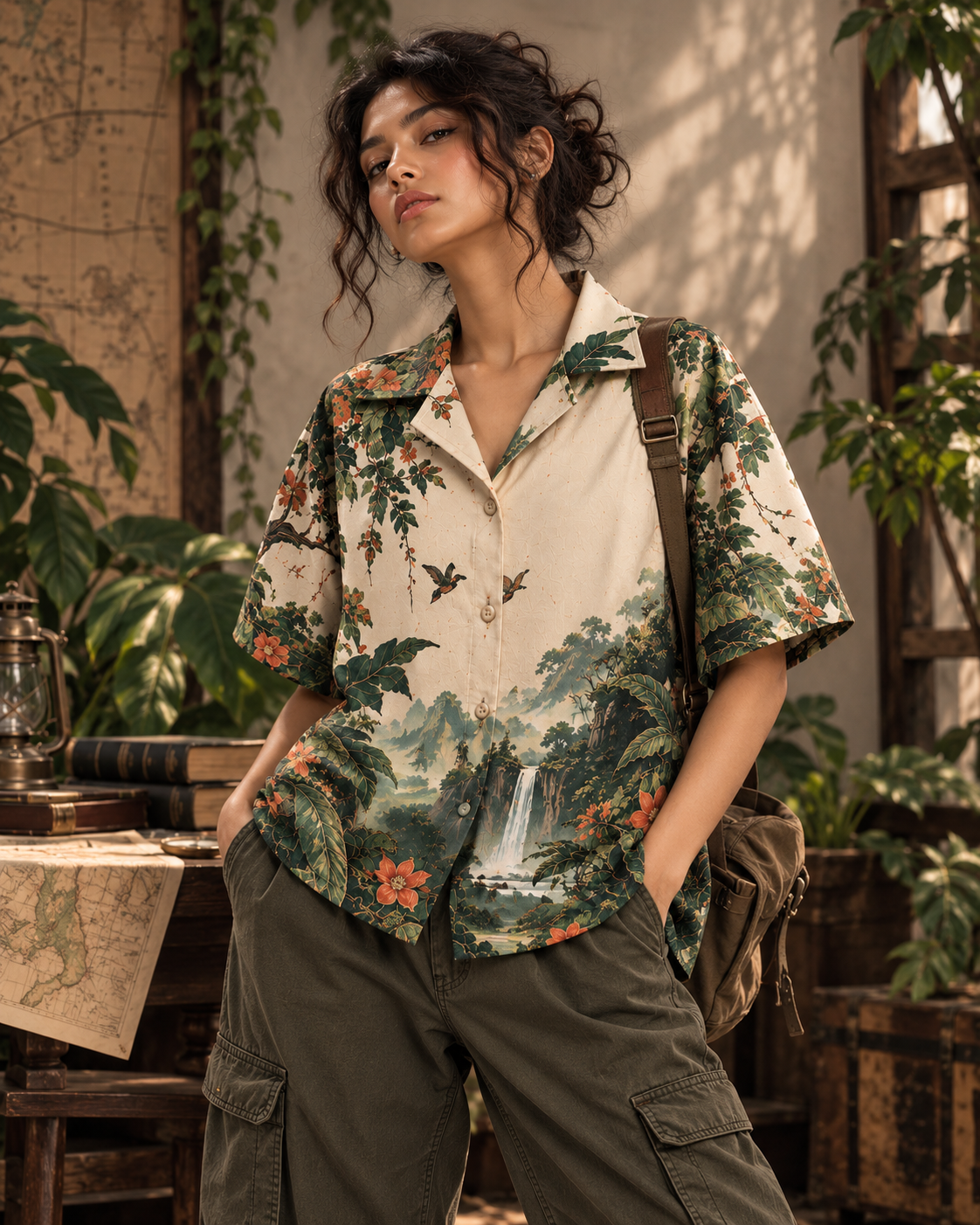 Forest Quest 2.0 women's printed casual shirt with Indian mythology design by ZERO CODE - view 6