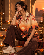 Ayodhya Sunset.exe women's printed casual shirt with Indian mythology design by ZERO CODE - view 3