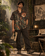 Vanara Signal men's printed casual shirt with Indian mythology design by ZERO CODE