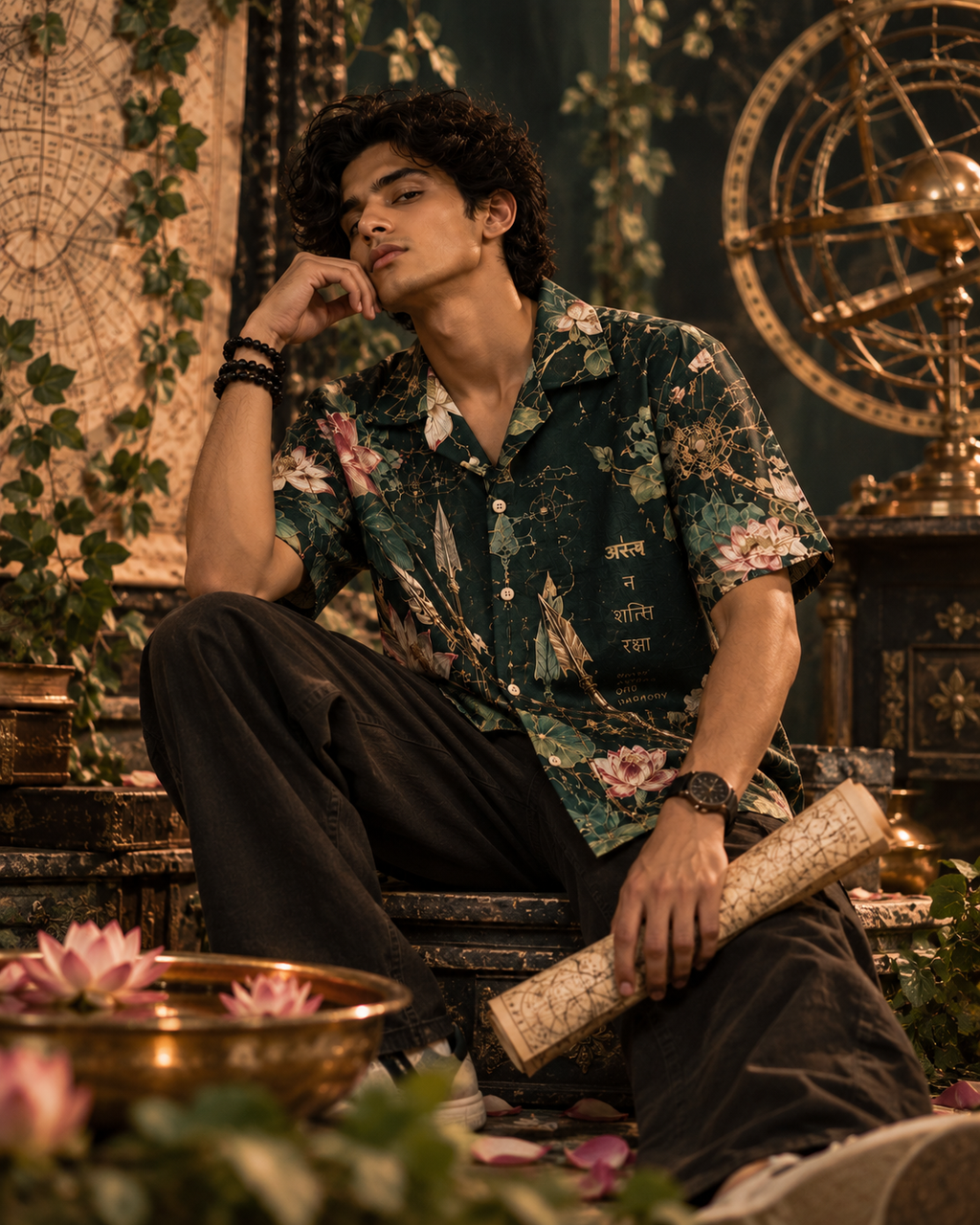 Astra Garden men's printed casual shirt with Indian mythology design by ZERO CODE