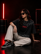 SAVAGE DEATH MOCKERY ACID WASH T-SHIRT