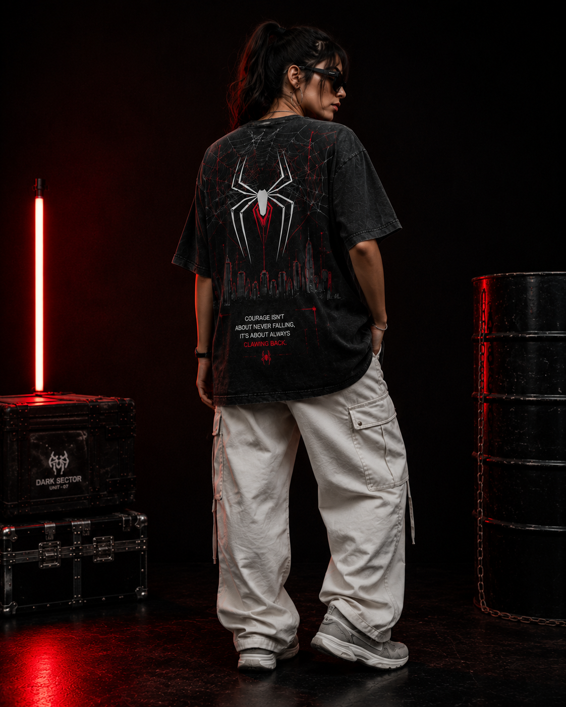 Spiderman: Clawing Back Acid Wash Oversized Tee