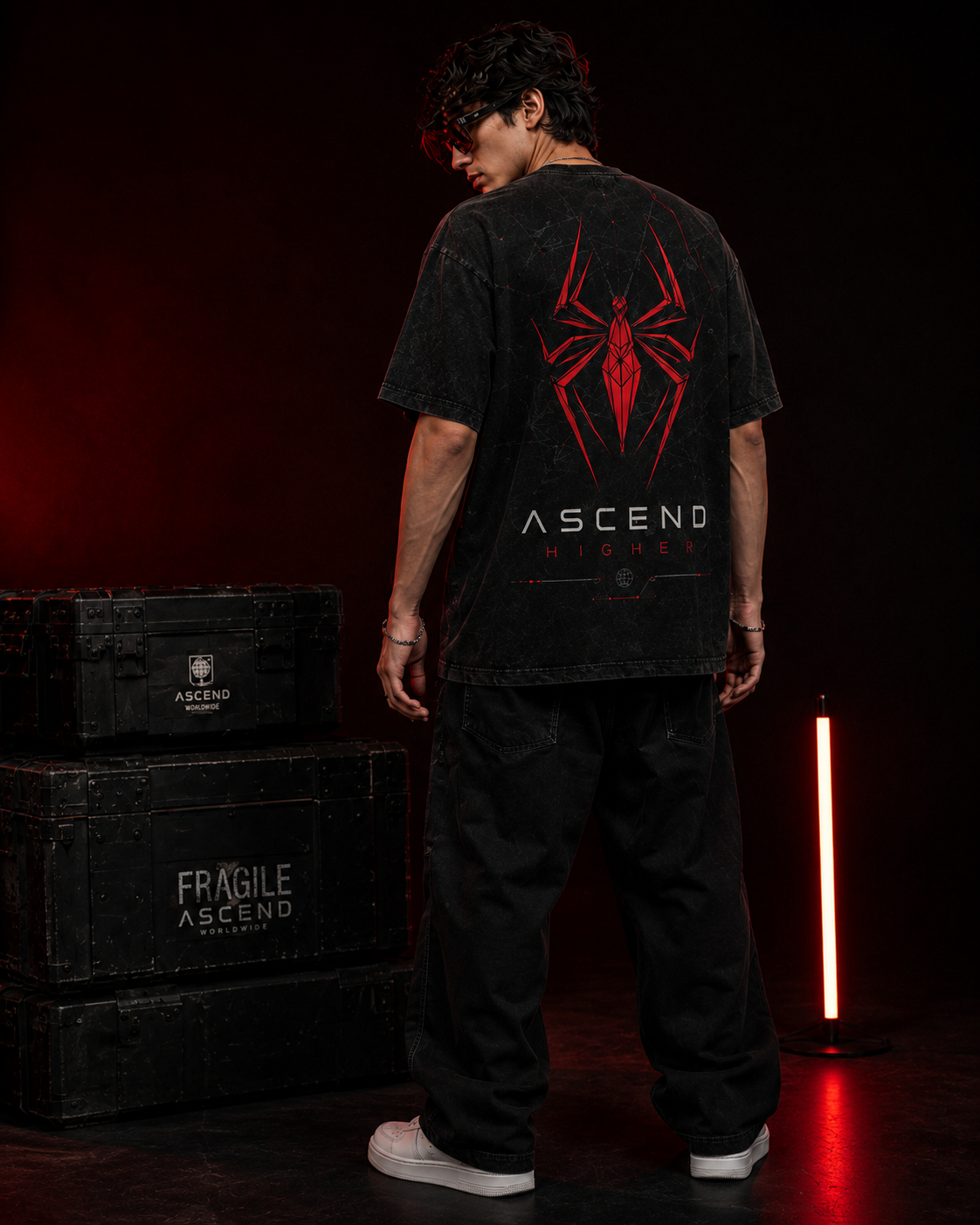 Spiderman : Ascend Higher Acid Wash Oversized Tee