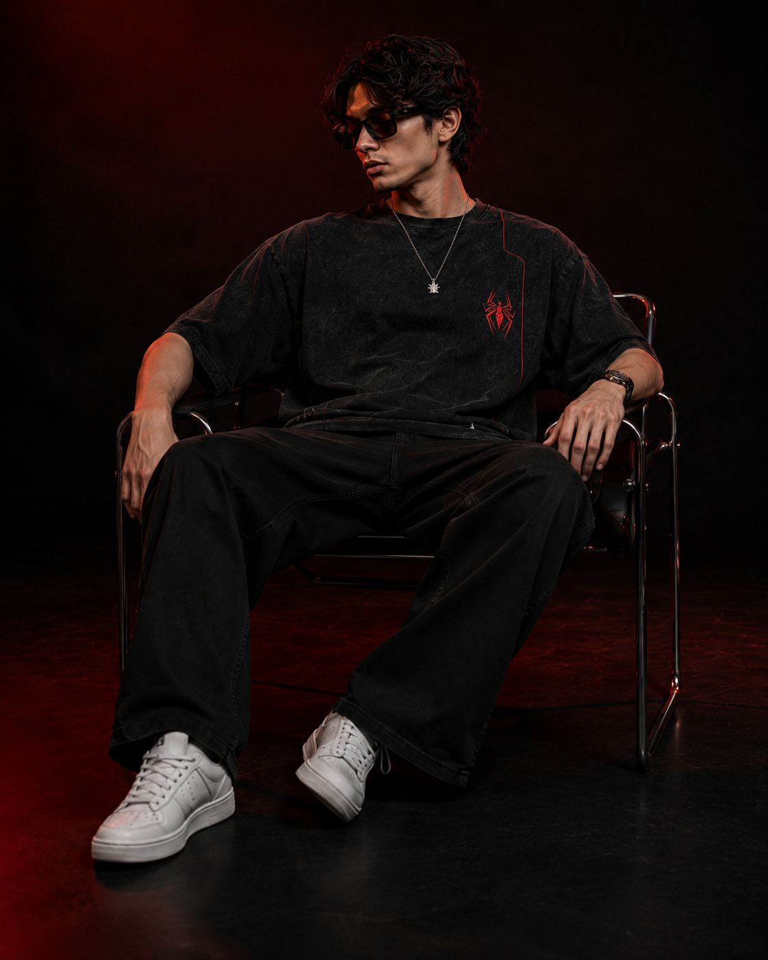 Spiderman : Ascend Higher Acid Wash Oversized Tee