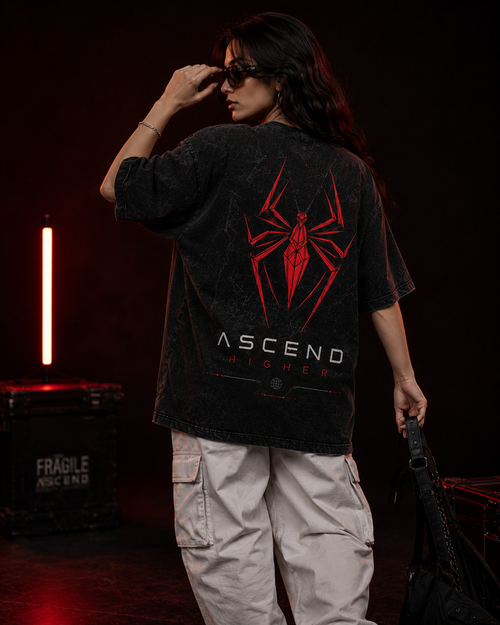 Ascend Higher — Acid Wash Oversized Tee