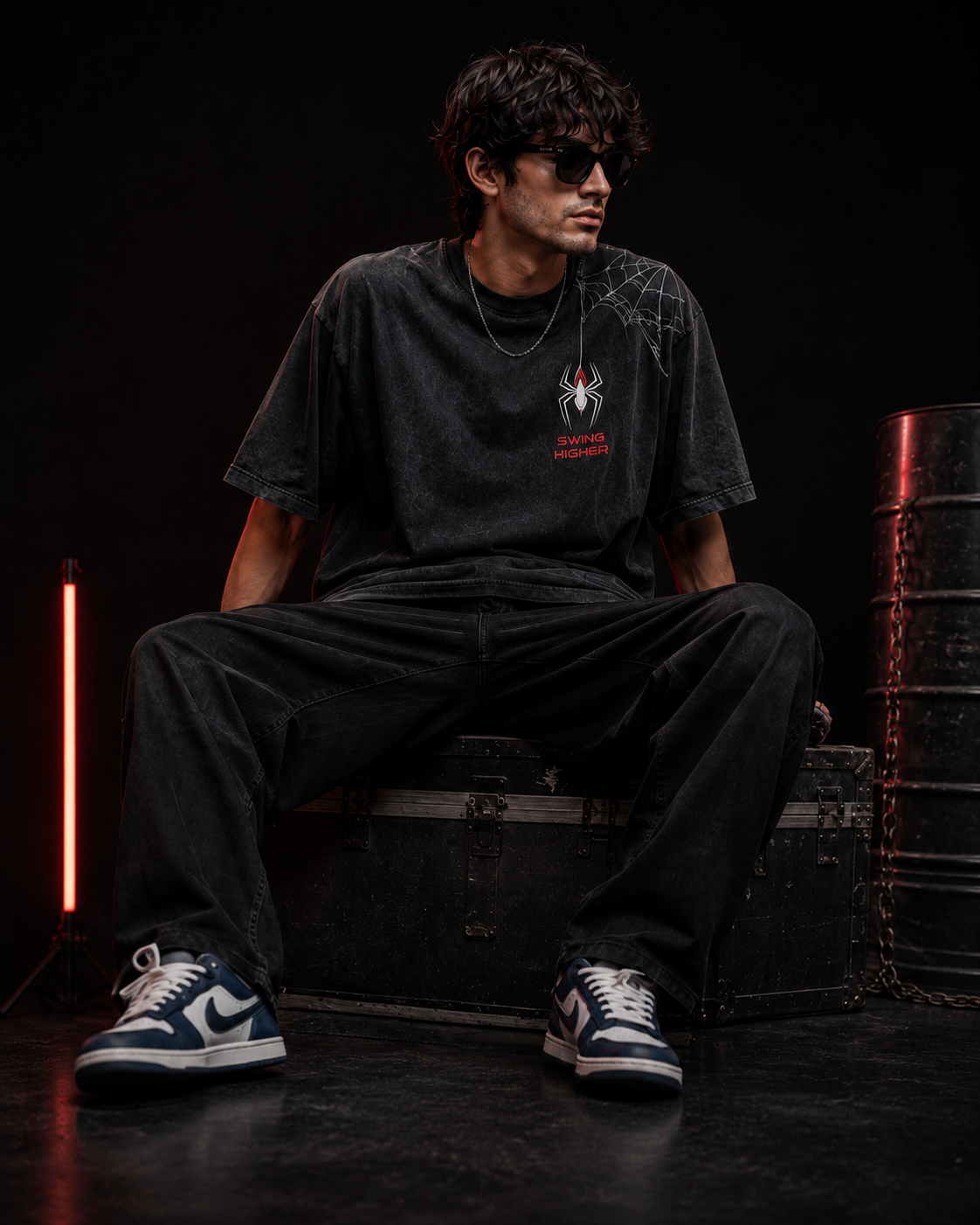 Spiderman: Clawing Back Acid Wash Oversized Tee