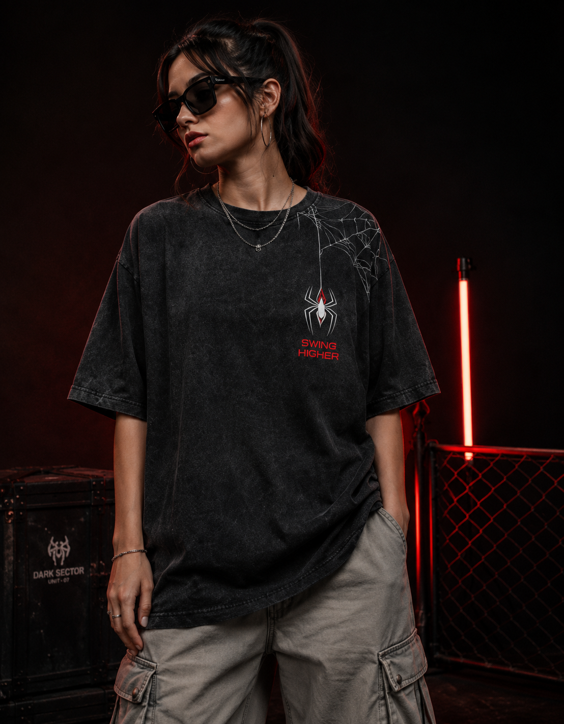 Spiderman: Clawing Back Acid Wash Oversized Tee