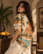Mango Palace women's printed casual shirt with tropical Indian resort design by ZERO CODE - view 5