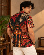 Temple After Midnight men's printed casual shirt with Theyyam anime design by ZERO CODE - view 2