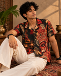 Temple After Midnight men's printed casual shirt with Theyyam anime design by ZERO CODE