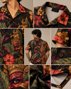 Golden Demon Garden men's printed casual shirt with Theyyam anime design by ZERO CODE - view 4