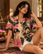 Lotus Theatre women's printed casual shirt with Theyyam anime design by ZERO CODE - view 5