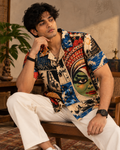 Malabar Panels men's printed casual shirt with Theyyam anime design by ZERO CODE