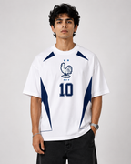France No. 10 Oversized Football T-Shirt – White Edition