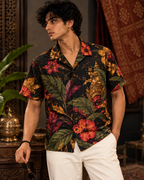 Golden Demon Garden men's printed casual shirt with Theyyam anime design by ZERO CODE - view 2