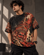 Raktha Sentinel men's oversized t-shirt with Theyyam anime design by ZERO CODE - view 2