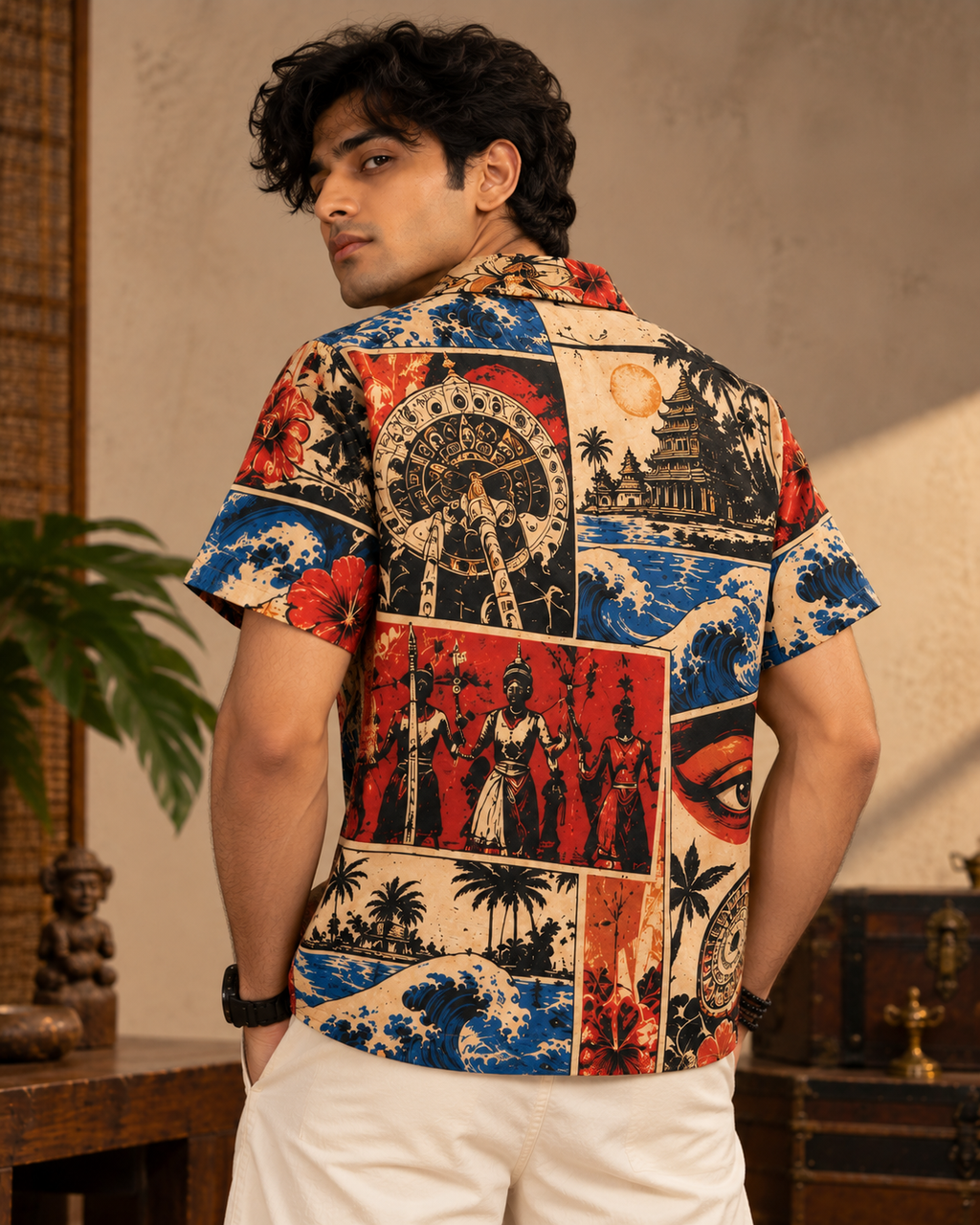 Malabar Panels men's printed casual shirt with Theyyam anime design by ZERO CODE - view 2