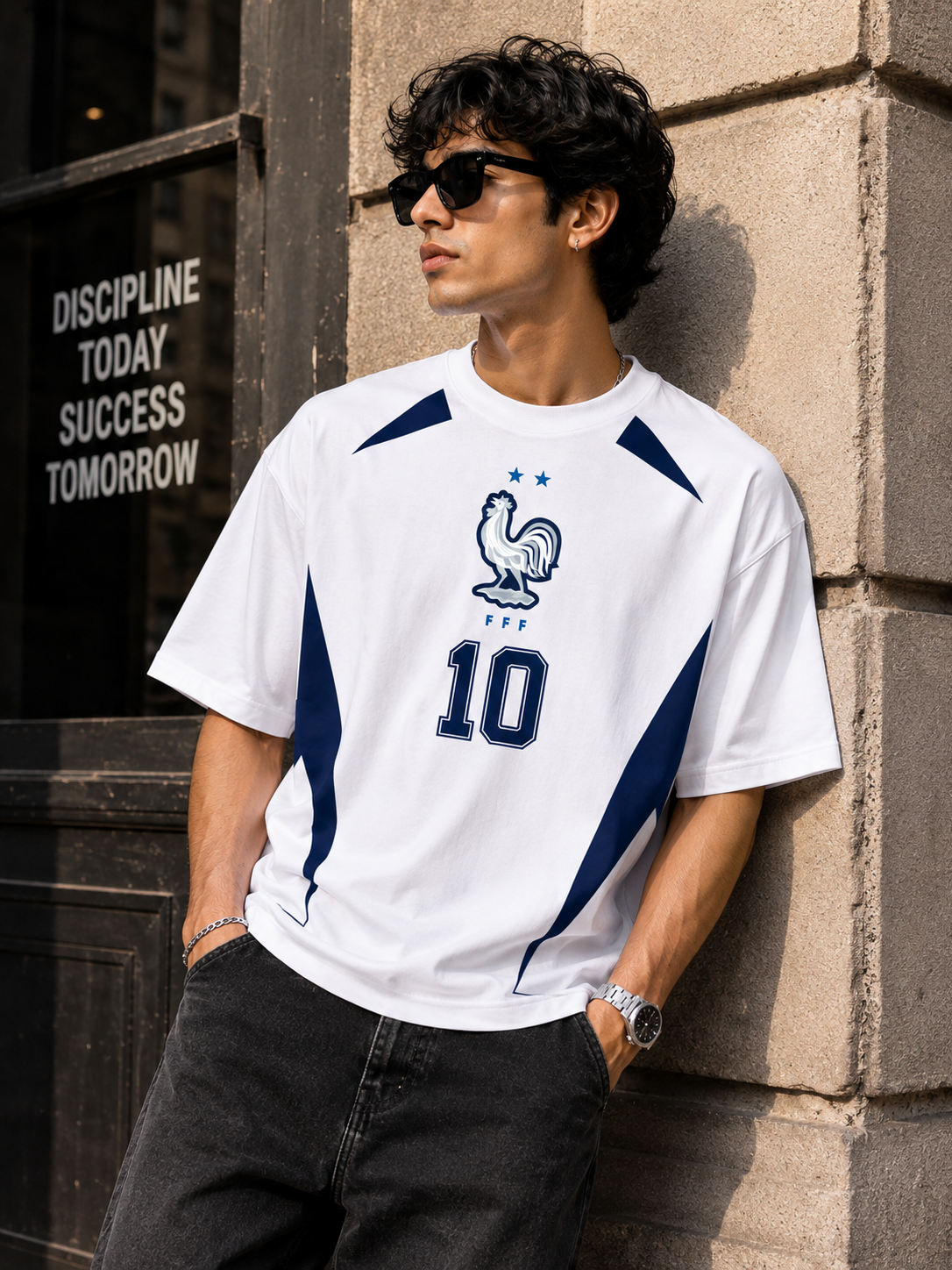 France No. 10 Oversized Football T-Shirt – White Edition
