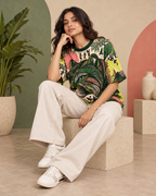 Gond Frequency women's oversized t-shirt with Gond folk-art design by ZERO CODE - view 3