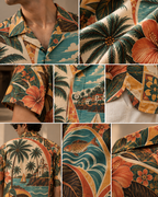Konkan Cocktail men's printed casual shirt with tropical Indian resort design by ZERO CODE - view 6