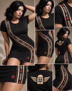 Third Lane women's bodycon mini dress with retro racing and Indian road-trip design by ZERO CODE - view 6