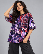 Night Oracle women's oversized t-shirt with Theyyam anime design by ZERO CODE - view 5