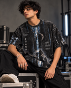 Trishul Void men's oversized t-shirt with Indian mythology design by ZERO CODE - view 5