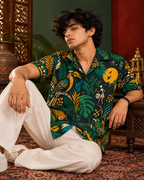 Jungle Radio men's printed casual shirt with Madhubani folk-art design by ZERO CODE - view 4