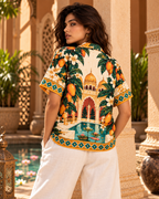 The Palace women's printed casual shirt with Madhubani folk-art design by ZERO CODE - view 2