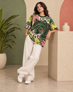 Gond Frequency women's oversized t-shirt with Gond folk-art design by ZERO CODE - view 5