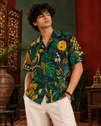 Jungle Radio men's printed casual shirt with Madhubani folk-art design by ZERO CODE - view 2