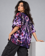 Night Oracle women's oversized t-shirt with Theyyam anime design by ZERO CODE - view 2