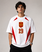 Spain No. 19 Oversized Football T-Shirt – White Edition