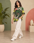 Gond Frequency women's oversized t-shirt with Gond folk-art design by ZERO CODE - view 2