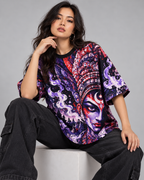 Night Oracle women's oversized t-shirt with Theyyam anime design by ZERO CODE - view 3